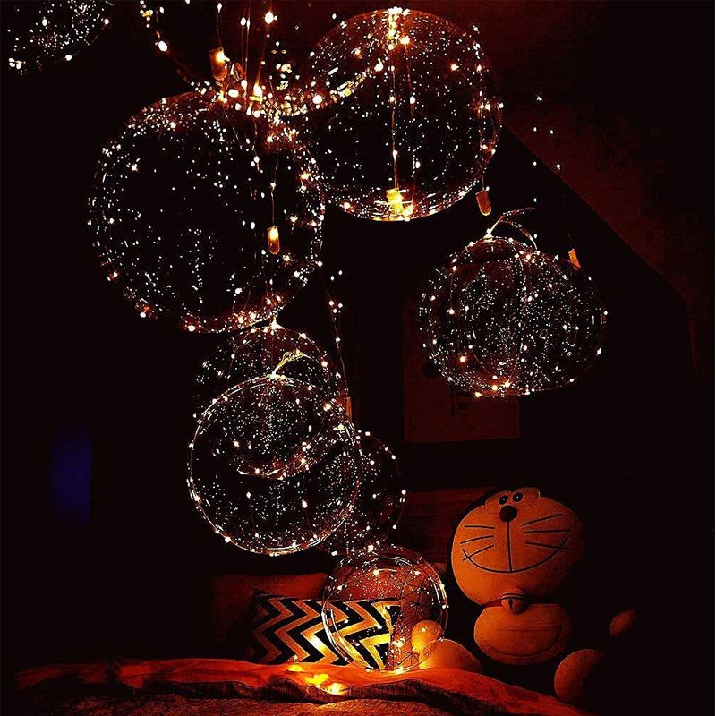 LED Bubble Balloon Copper Wire String Lights Wedding Birthday Holiday Party Decorations LED Light Balloon White big image 5