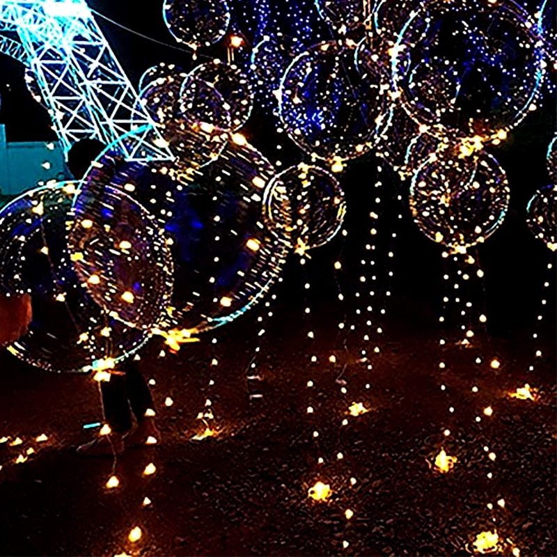 LED Bubble Balloon Copper Wire String Lights Wedding Birthday Holiday Party Decorations LED Light Balloon White big image 6