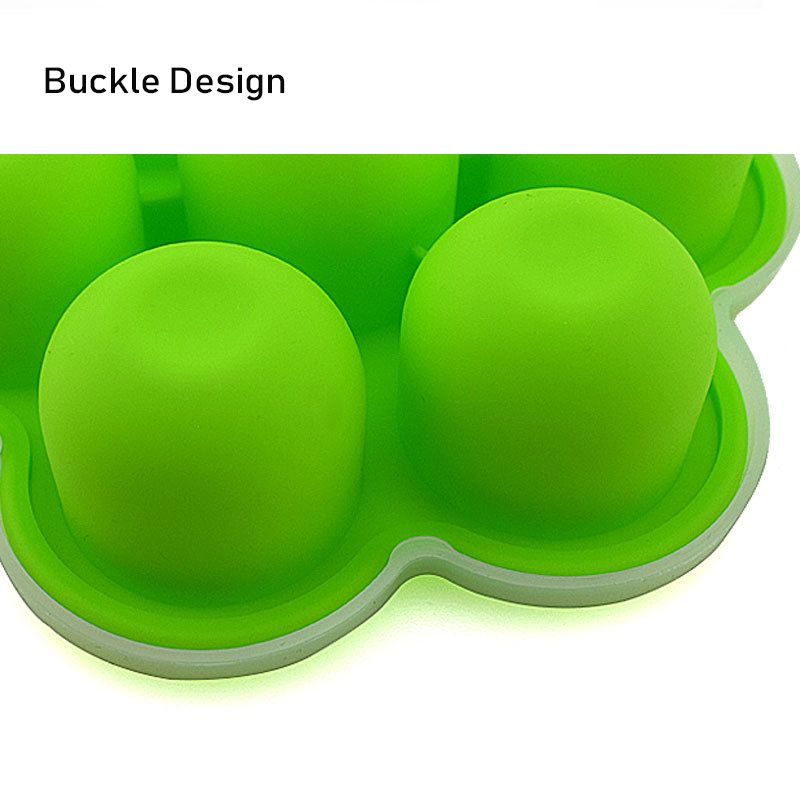 Silicone Baby Food Freezer Tray with Lid 7 Hole Baby Food Storage Container for Homemade Baby Food Breast Milk Storage Green big image 3