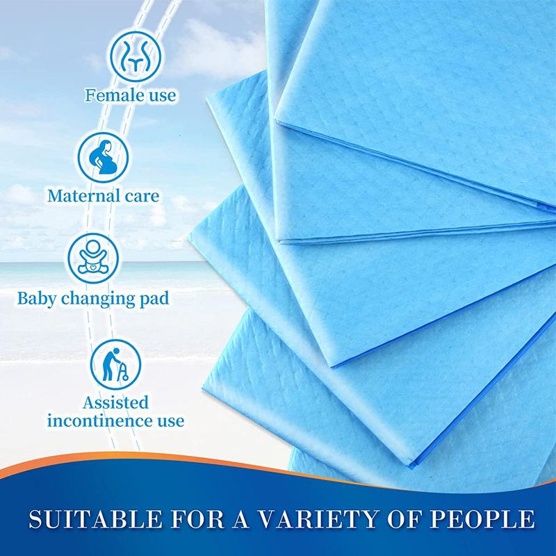 10-pack Disposable Underpads 23'' X 35'' Quick Absorb Breathable Incontinence Pads for Female Elderly Babies Maternity Pet Color-A big image 5