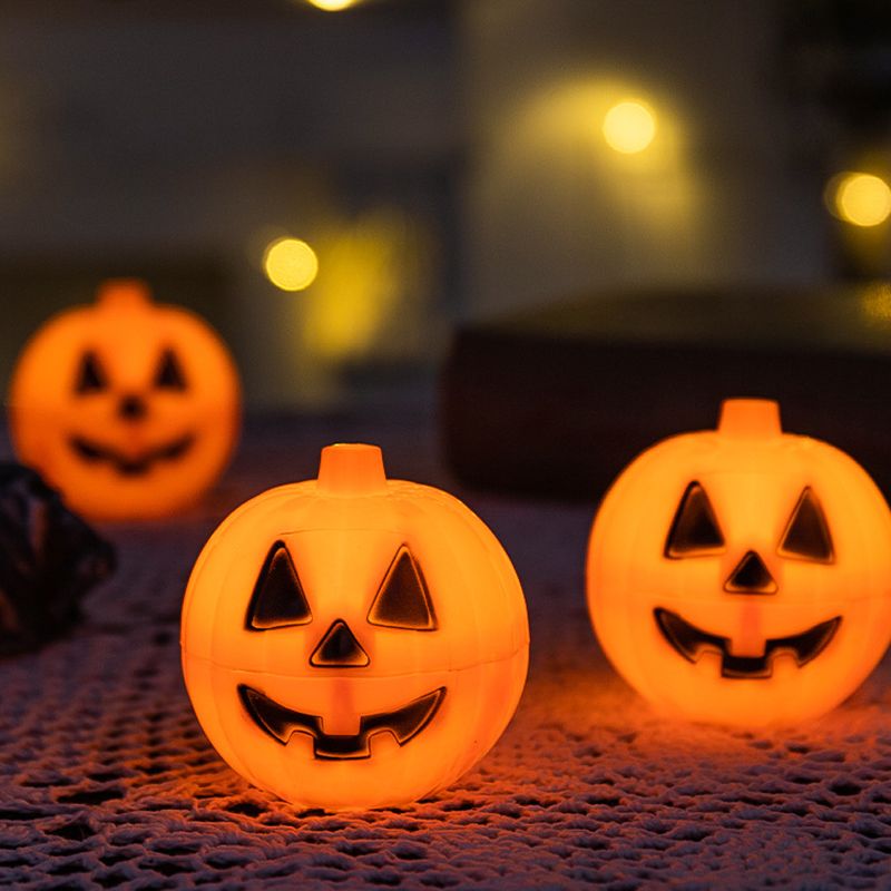Halloween Mini Pumpkin Candy Box Plastic Jack-O-Lantern Halloween Party Decor Color-B