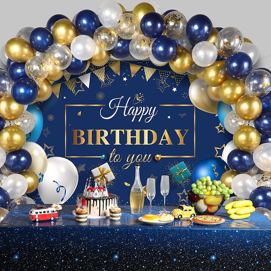 Set di decorazioni per palloncini in lattice per feste da 53 pezzi per la decorazione della festa di compleanno Oro big image 3
