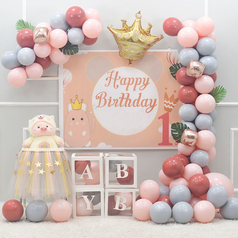 83pcs Pink Balloons Garland Arch Kit Birthday Photography Backdrop Decoration Supplies Birthday Party Decor Color-A big image 2