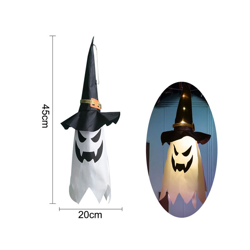 Halloween Hanging Lighted Glowing Ghost Witch Hat LED String Lights Halloween Decorations Yellow