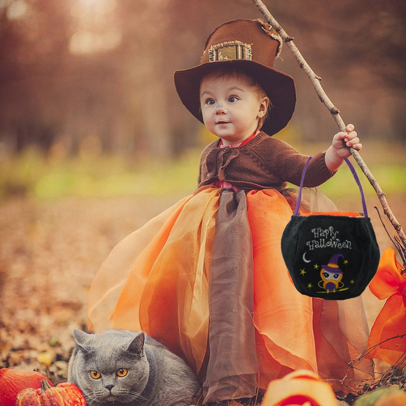Halloween Portable Handle Pumpkin Trick or Treat Buckets Candy Bags Non-Woven Handbag Halloween Party Supplies Multi-color big image 3