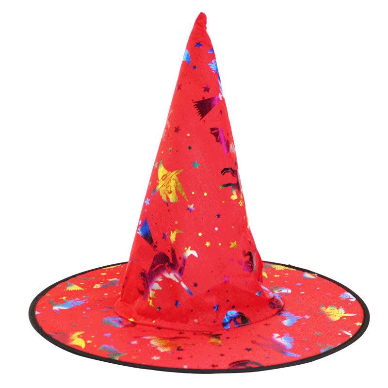 هالوين البرنز قبعة الساحرة قبعة سحرية هالوين الطرف الديكور تأثيري الدعائم أحمر