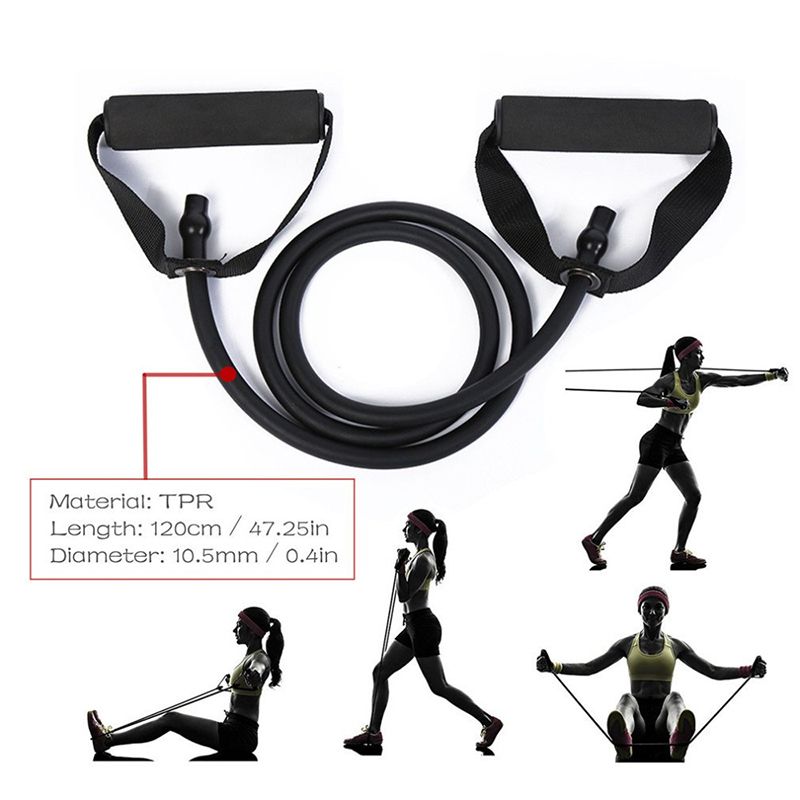 5 Levels Resistance Band Exercise Cord Elastic Muscle Chest Expander Fitness Exercise Band with Handle Multi-color big image 4
