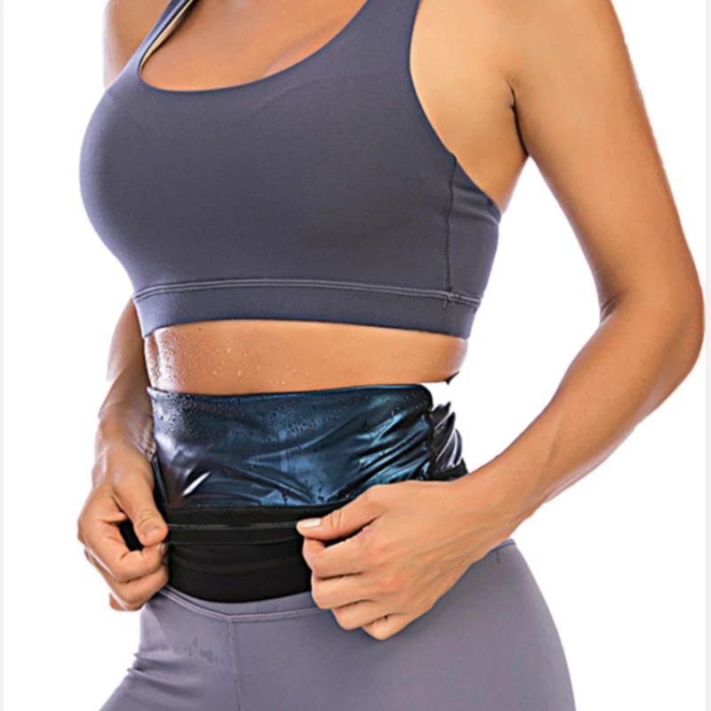 Waist Trainer Belt Cincher Women Weight Loss Stomach Trainer Sweat Waist Trimmer Workout Fitness Shaper with Sauna Suit Effect Black big image 1