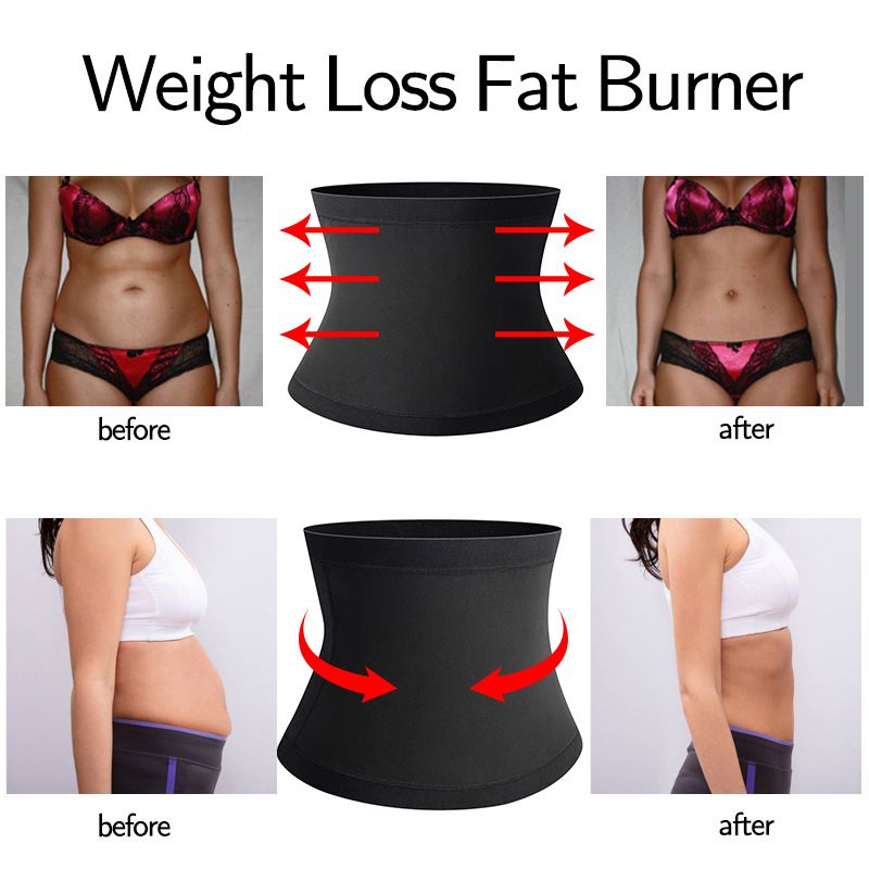 Waist Trainer Belt Cincher Women Weight Loss Stomach Trainer Sweat Waist Trimmer Workout Fitness Shaper with Sauna Suit Effect Black big image 4