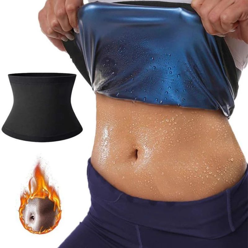 Waist Trainer Belt Cincher Women Weight Loss Stomach Trainer Sweat Waist Trimmer Workout Fitness Shaper with Sauna Suit Effect Black big image 5