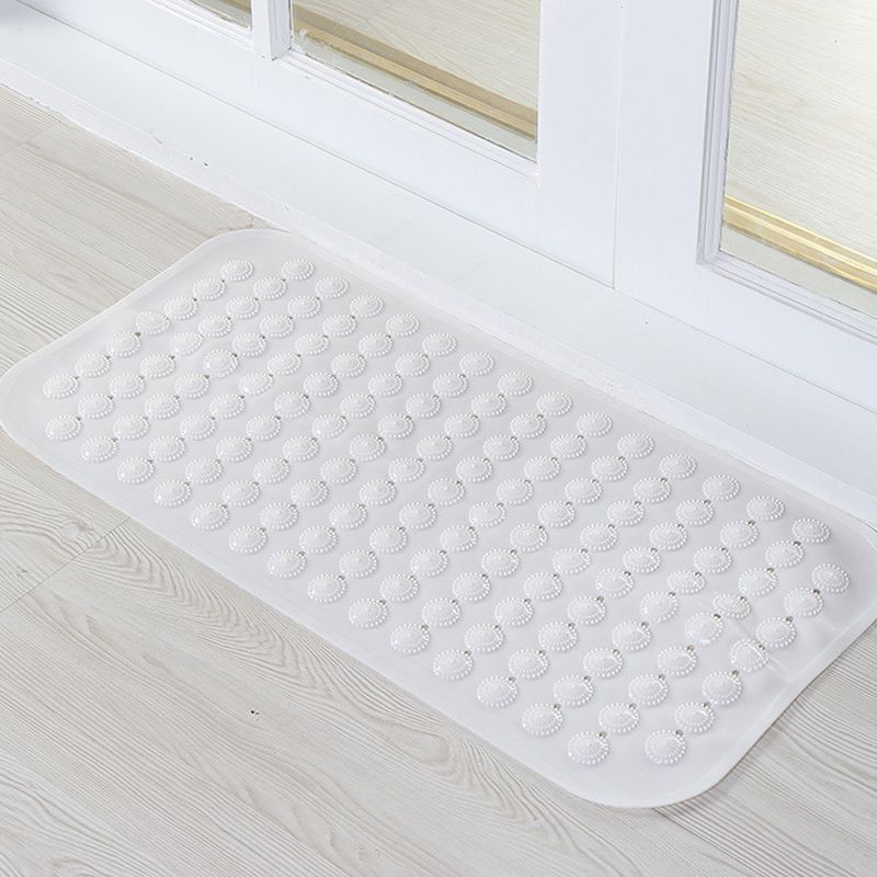 PVC Non-slip Bath Mat Rectangle Massage Mat Suction Cup Bathtub Carpet for Kitchen Ground Bathroom Doorway White