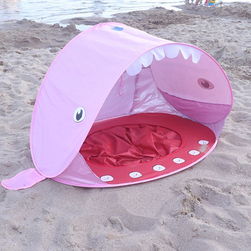 Baby Beach Tent with Pool Pop Up Portable Shade Pool Beach Play Tents Sun Shelter Pink