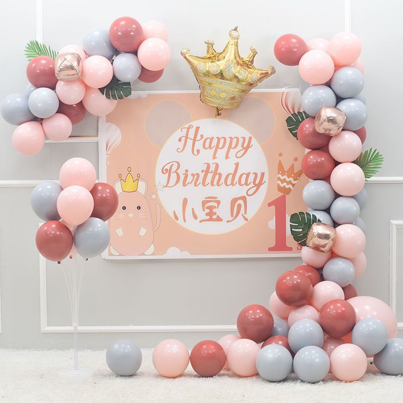 83pcs palloncini rosa ghirlanda arco kit compleanno fotografia sfondo decorazione forniture decorazione festa di compleanno Colore-A big image 4
