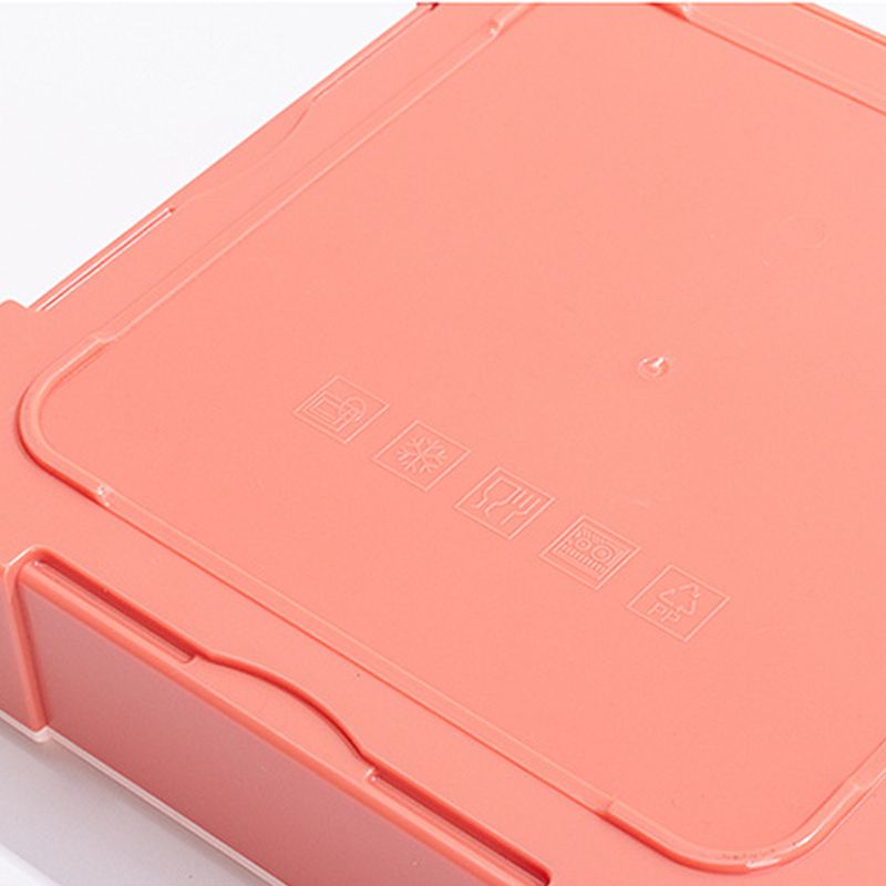 Bento Snack Boxes Square Lunch Containers 3-Compartment Food Containers with Spoon for School Work Travel Pink big image 6