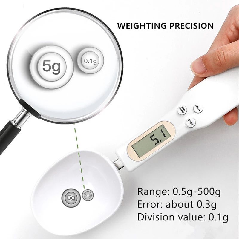 Cucchiaio dosatore elettronico bilancia digitale da cucina cucchiaio dosatore elettronico con display misure Bianco big image 3
