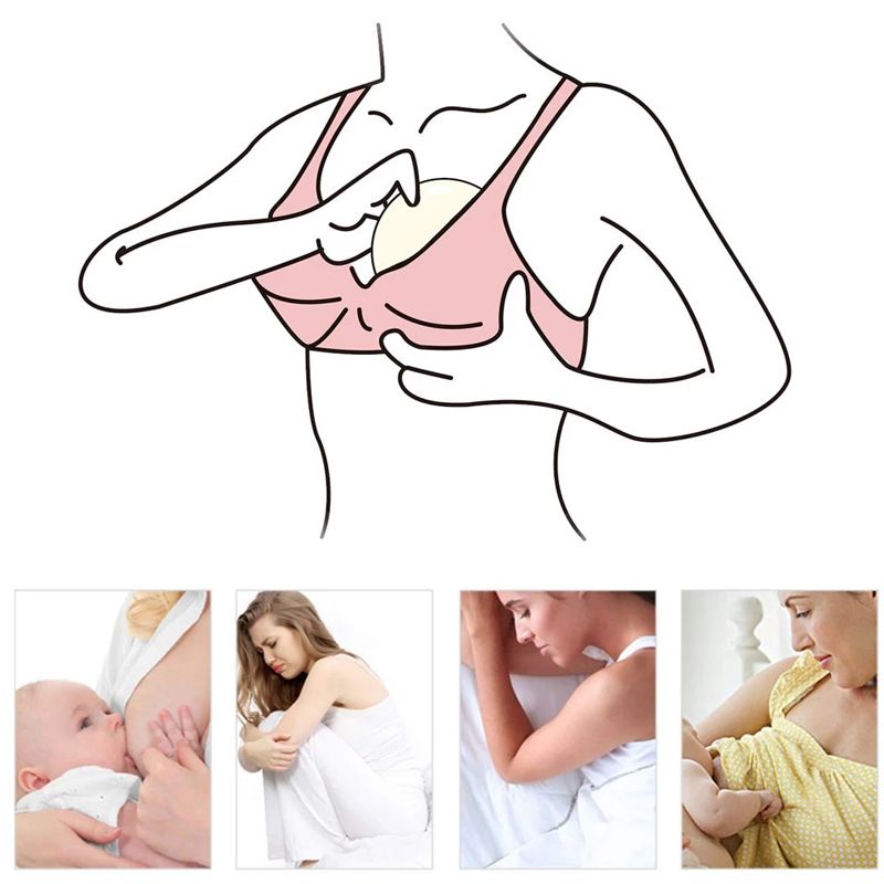 4-pack Reusable Nursing Breast Pads Super Absorbent Breathable Nipplecovers Breastfeeding Nipple Pad with Mesh Bag Pink big image 6