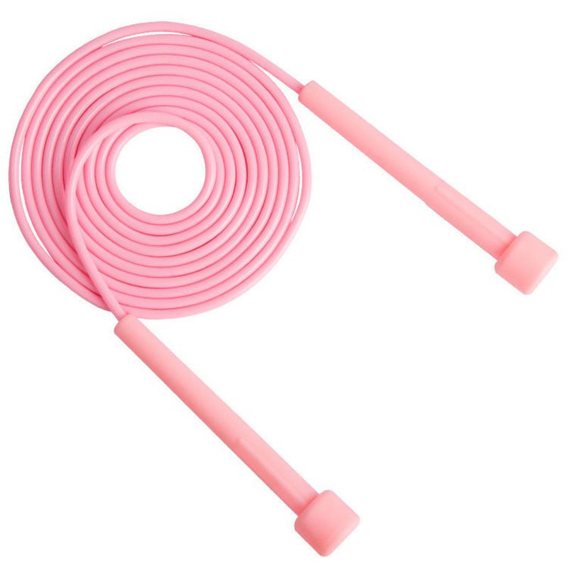 Speed-Springseil für Erwachsene, 2,7 m, PVC-Spring-Trainingsseil, rutschfester Griff für Fitness-Gewichtsverlustsportarten rosa