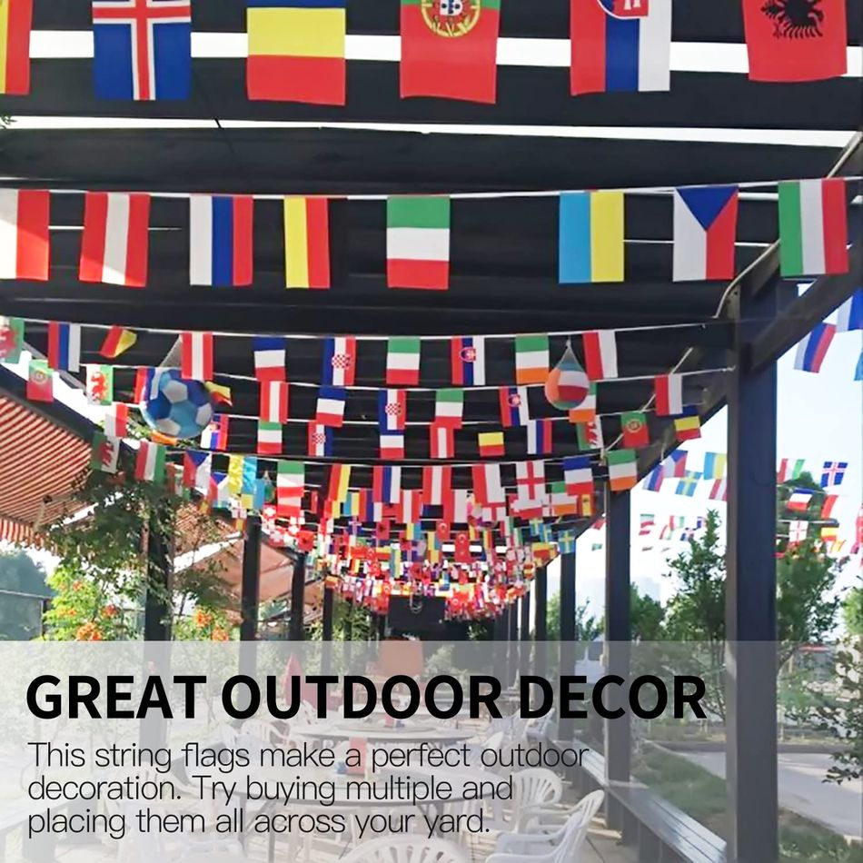 2022 Qatar Top 32 Countries String Flag Bunting Pennant Banner Restaurant Bar Banner Decoration Color-A big image 1