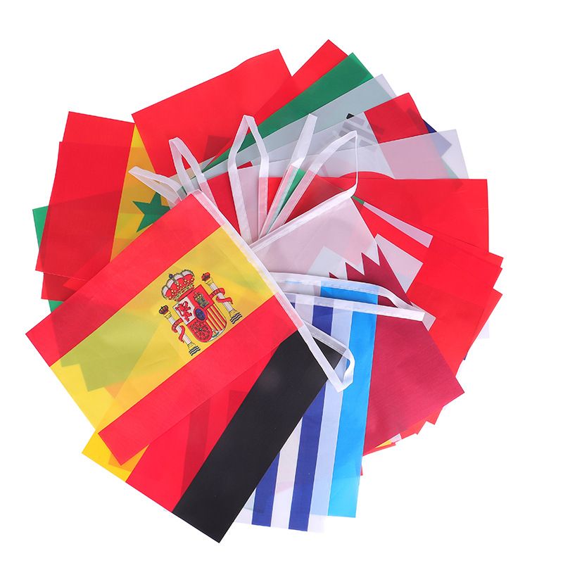2022 Qatar Top 32 Countries String Flag Bunting Pennant Banner Restaurant Bar Banner Decoration Color-A big image 3