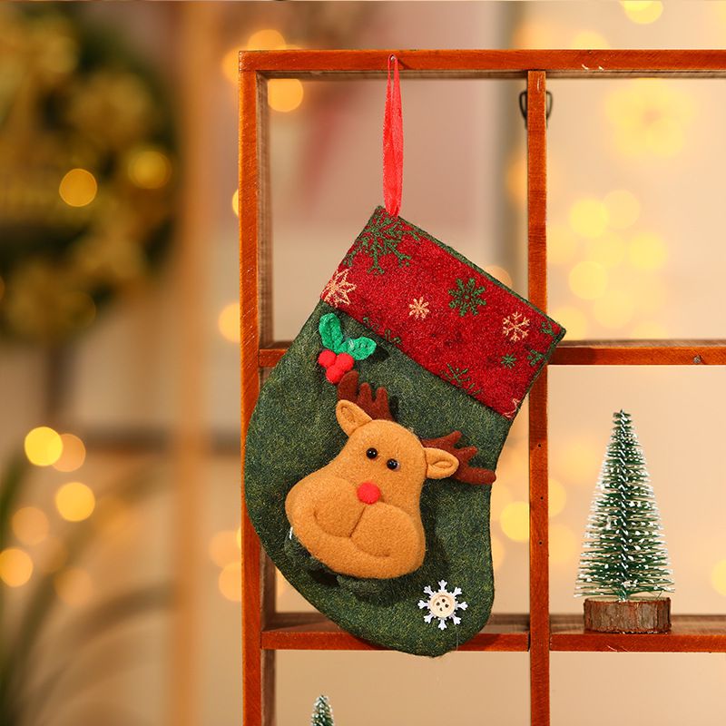 Christmas Socks Hanging Pendant Christmas Tree Fireplace Ornaments Sack Xmas Gift Small Candy Bag Color-A