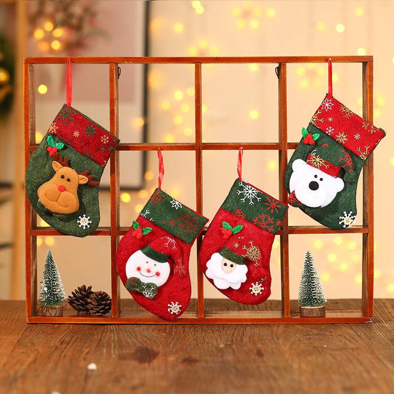 Christmas Socks Hanging Pendant Christmas Tree Fireplace Ornaments Sack Xmas Gift Small Candy Bag Color-A big image 3