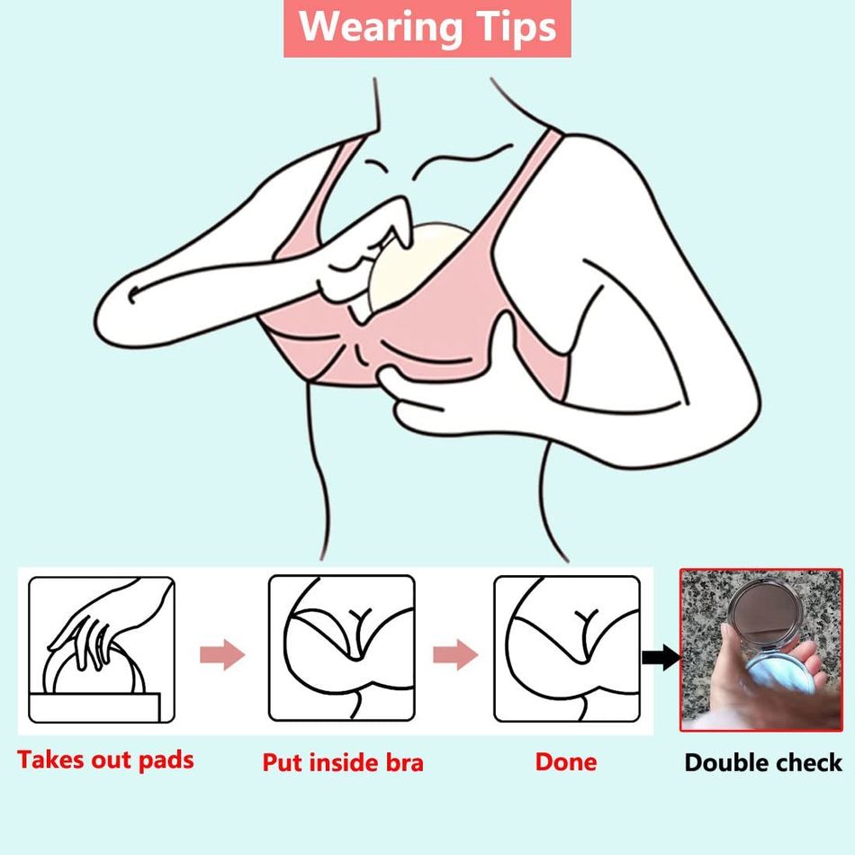 4-pack Reusable Nursing Breast Pads Super Absorbent Breathable Nipplecovers Breastfeeding Nipple Pad with Mesh Bag Pink big image 7