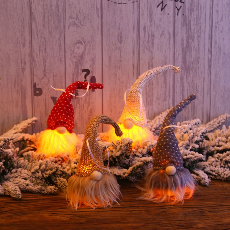 gnomo enfeites de natal natal pendurado decoração brilhante decoração da árvore de natal Cor Bege big image 6