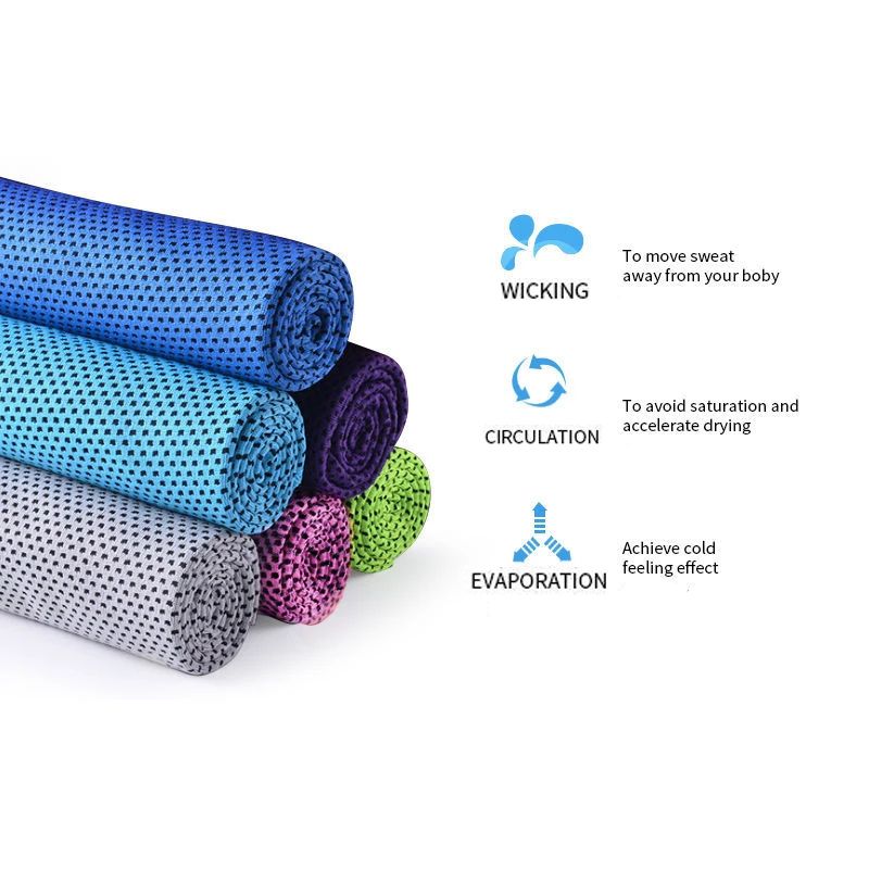Cooling Towel Breathable Chilly Towel Ice Towel with Storage Mesh Bag for Sports Yoga Running Gym, Workout Fitness Camping (30*90cm/11.81*35.43inch) Green big image 3