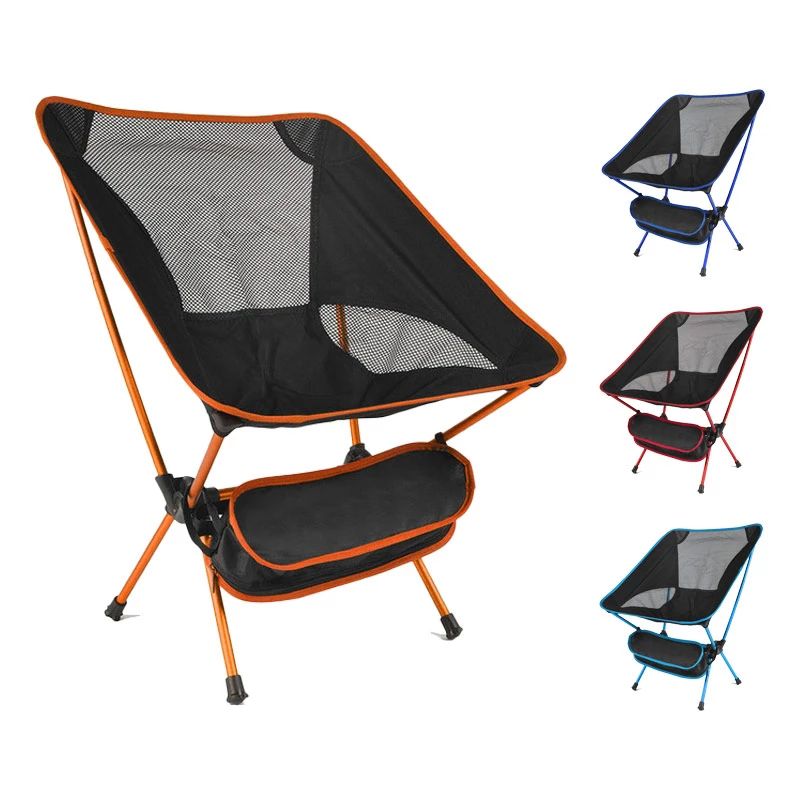 Portable Camping Chair Compact Ultralight Backpacking Chair Folding Chairs with Carry Bag for Camping Fishing Hiking Picnic Self-driving Tour Red big image 4