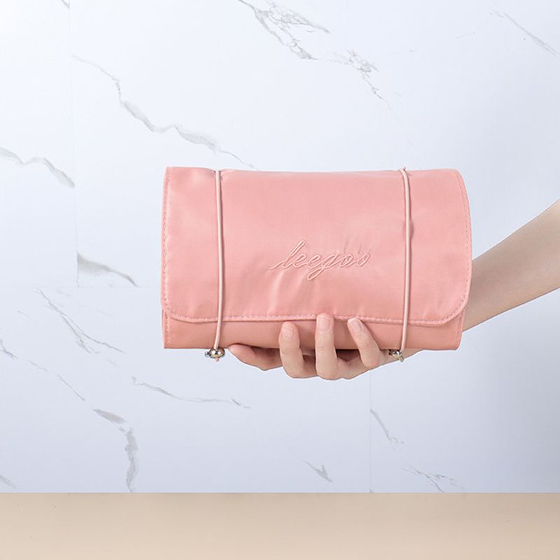4 in 1 Roll-Up Makeup Bag Travel Organizer Waterproof Cosmetic Bag for Women Pink big image 4