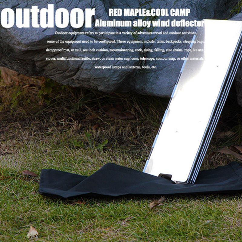 Folding Outdoor Stove Windscreen 8/10/12 Plates Lightweight Aluminum Camping Stove Windshield Silver big image 2