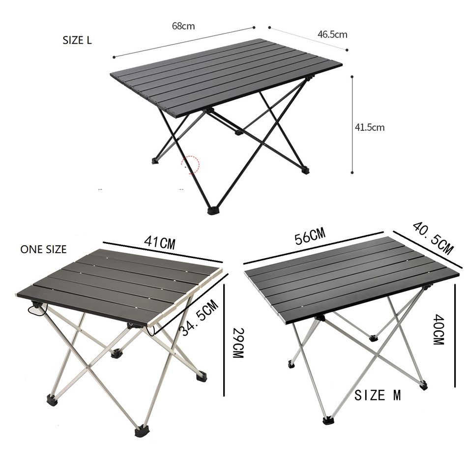 Mesa de acampamento portátil pequena mesa dobrável fácil de transportar perfeita para piquenique churrasco viagens praia acampamento cozinhar ao ar livre uso doméstico Preto
