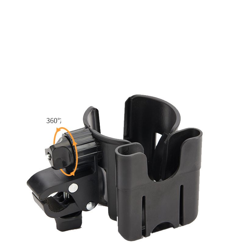 2-in-1 Stroller Cup Holder with Phone Organizer Holder Universal Baby Cart Stroller Cup Holder Black big image 4