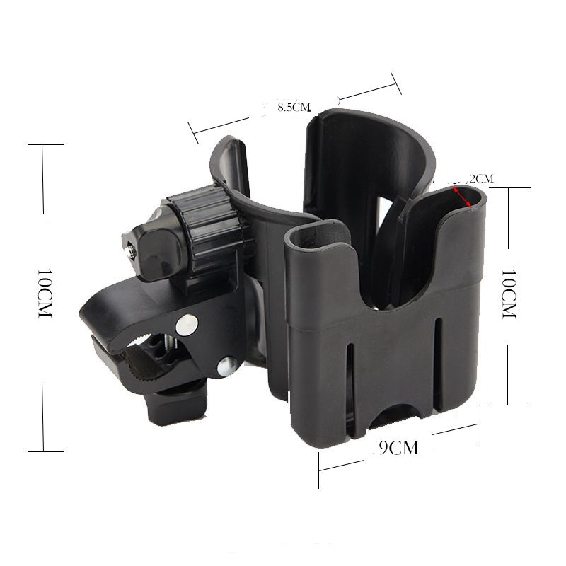 2-in-1 Stroller Cup Holder with Phone Organizer Holder Universal Baby Cart Stroller Cup Holder Black big image 3