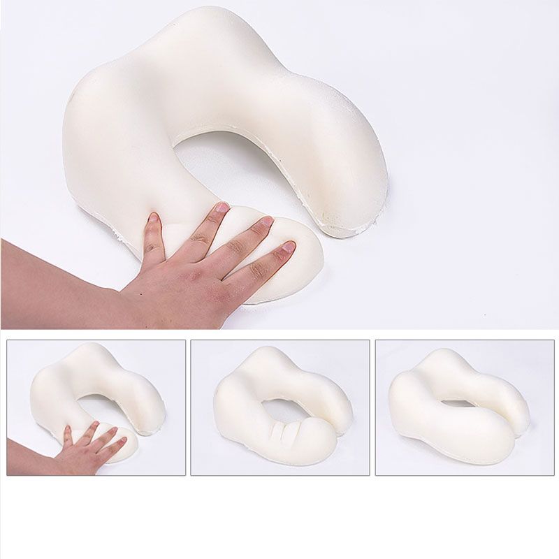 Travel Pillow Memory Foam Neck Pillow with Storage Bag for Airplane Car Travel Accessories Pink big image 2