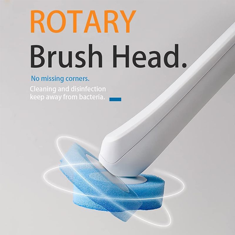 brosse de toilette jetable avec 8 têtes de brosse têtes de recharge outils de nettoyage des toilettes Blanc big image 2