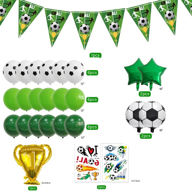 26Pcs Soccer Party Balloons Supplies Set Championship Trophy Balloon & Soccer Balloons Theme Party Decorations Multi-color big image 2