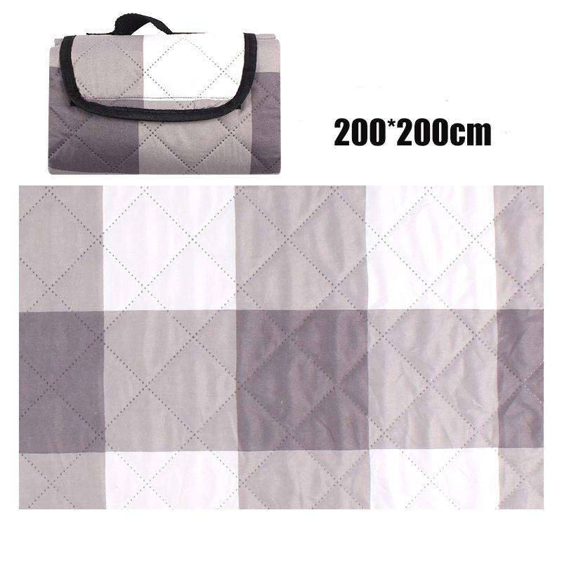 Picnic Blanket Thick Waterproof Foldable Picnic Pad for Camping Hiking Park Garden Travel Outdoor 78.74*78.74inch Grey big image 1