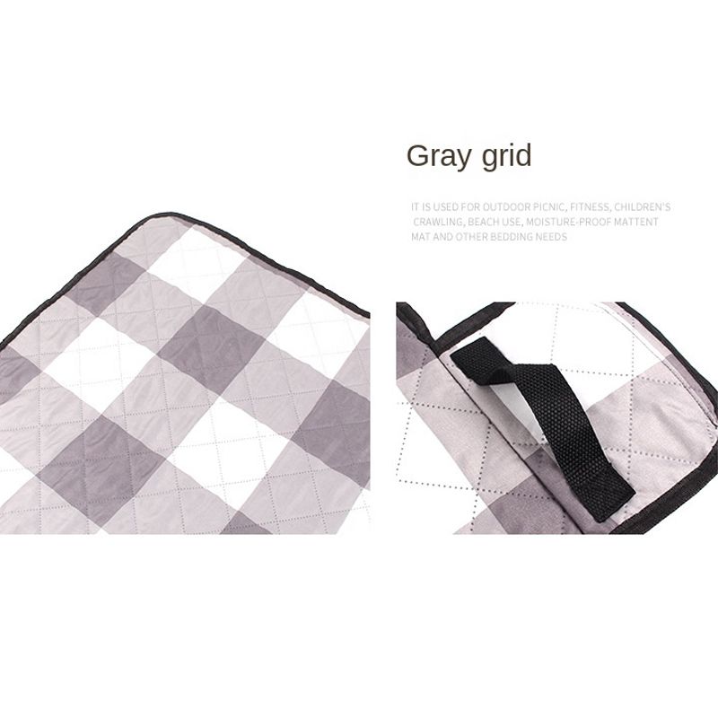 Picnic Blanket Thick Waterproof Foldable Picnic Pad for Camping Hiking Park Garden Travel Outdoor 78.74*78.74inch Grey big image 5