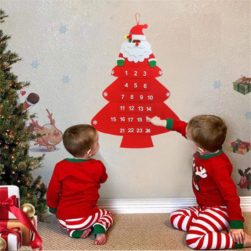 ورأى عيد الميلاد قدوم التقويم شجرة عيد الميلاد العد التنازلي الحلي الباب الجدار شنقا التقويم زينة أحمر big image 2