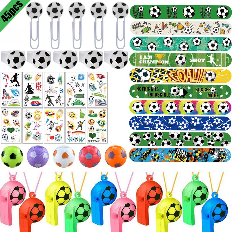 40Pcs Sporting Events Soccer Football Party Supplies Set Soccer Clap Circle Bracelet Football Theme Party Decorations Multi-color big image 2