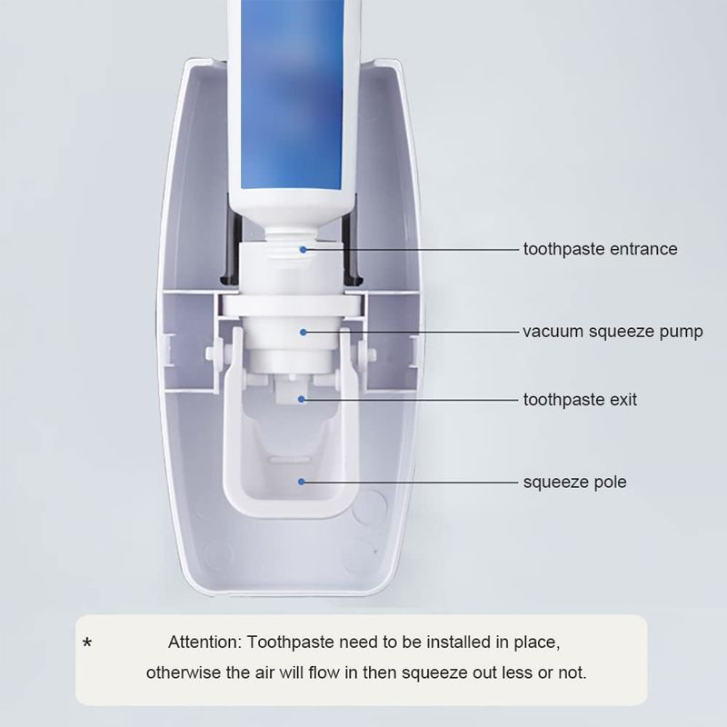 Dispensador de pasta de dente 2 peças e suporte para escova de dentes kit espremedor de pasta de dente automático montado na parede Rosa big image 4