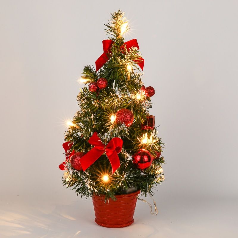 40cm/15.75inch LED Mini Christmas Tree Night Light Tabletop Decoration Xmas Decorative Light Red big image 2