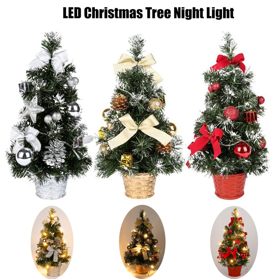 40cm/15.75inch LED Mini Christmas Tree Night Light Tabletop Decoration Xmas Decorative Light Red big image 3