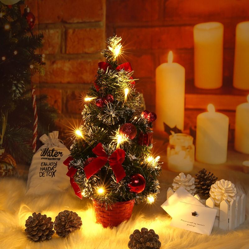 40cm/15.75inch LED Mini Christmas Tree Night Light Tabletop Decoration Xmas Decorative Light Red big image 5