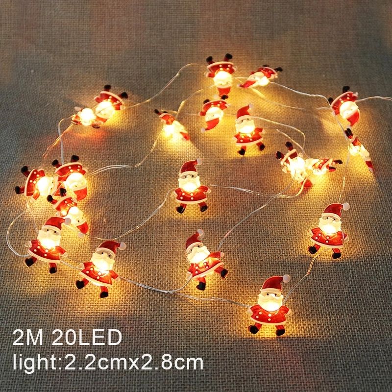 1 peça boneco de neve de natal papai noel luzes de corda de floco de neve 20 led 2m luzes decorativas de natal Multicolorido big image 1