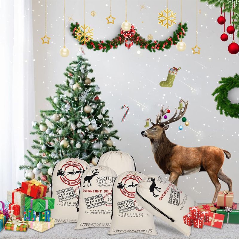 حقيبة هدايا عيد الميلاد مصنوعة من القطن بنسبة 100٪ اللون- أ big image 3