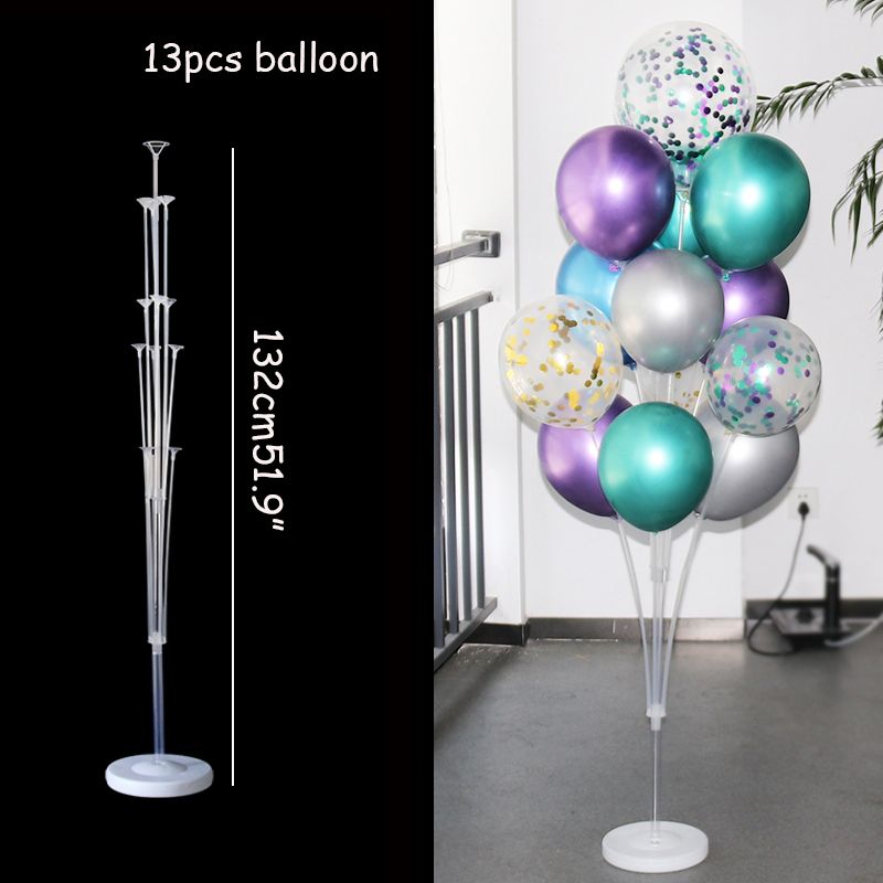 7-pack/13-pack Birthday Party and Wedding Decoration Splicing Transparent Table Floating Support Balloon Display Stand Balloon Pole White