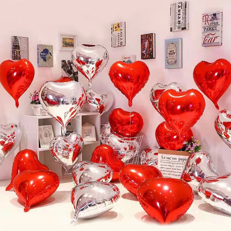 10 عبوات بالونات على شكل قلب لتزيين حفلات عيد الحب والزفاف وأعياد الميلاد أحمر big image 2