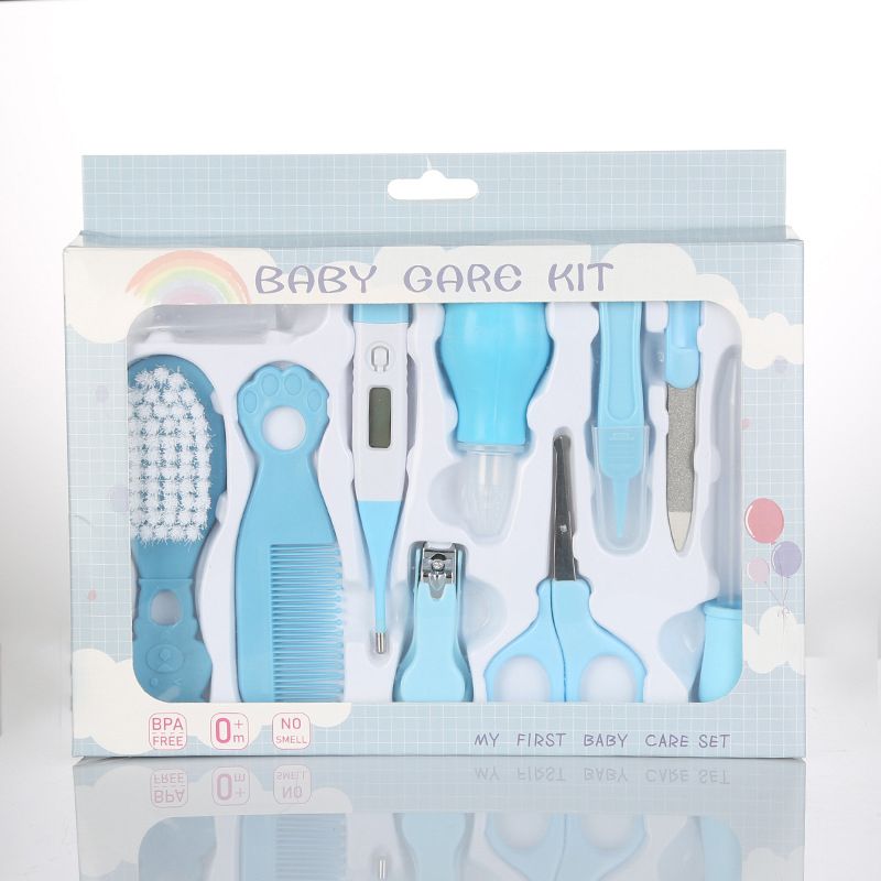 10Pcs Baby Healthcare & Grooming Kit Baby Safety Set Blue big image 1